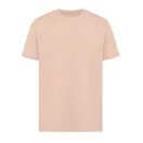 Tricou cu maneca scurta, la baza gatului, Casual, Unisex, iqoniq, 2410E19357, Bumbac, Portocaliu peach, L