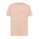 Tricou cu maneca scurta, la baza gatului, Casual, Unisex, iqoniq, 2410E19357, Bumbac, Portocaliu peach, L
