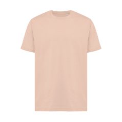   Tricou cu maneca scurta, la baza gatului, Casual, Unisex, iqoniq, 2410E19364, Bumbac, Portocaliu peach, XXS