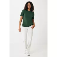   Tricou la baza gatului, Unisex, maneca scurta, iqoniq, 2401E13388, Bumbac, Verde forest, S