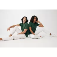   Tricou la baza gatului, Unisex, maneca scurta, iqoniq, 2401E13389, Bumbac, Verde forest, XL