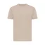 Tricou cu maneca scurta, la baza gatului, Casual, Unisex, iqoniq, 2410E19412, Bumbac, Crem dessert, L