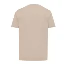 Tricou cu maneca scurta, la baza gatului, Casual, Unisex, iqoniq, 2410E19412, Bumbac, Crem dessert, L