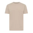 Tricou cu maneca scurta, la baza gatului, Casual, Unisex, iqoniq, 2410E19414, Bumbac, Crem dessert, S