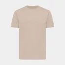 Tricou cu maneca scurta, la baza gatului, Casual, Unisex, iqoniq, 2410E19416, Bumbac, Crem dessert, XS