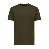   Tricou cu maneca scurta, la baza gatului, Casual, Unisex, iqoniq, 2410E19432, Bumbac, Kaki, XL