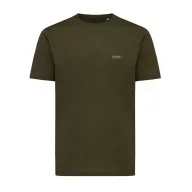   Tricou cu maneca scurta, la baza gatului, Casual, Unisex, iqoniq, 2410E19434, Bumbac, Kaki, XXL