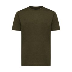   Tricou cu maneca scurta, la baza gatului, Casual, Unisex, iqoniq, 2410E19436, Bumbac, Kaki, XXS