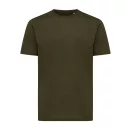 Tricou cu maneca scurta, la baza gatului, Casual, Unisex, iqoniq, 2410E19436, Bumbac, Kaki, XXS