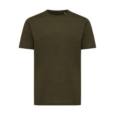   Tricou cu maneca scurta, la baza gatului, Casual, Unisex, iqoniq, 2410E19435, Bumbac, Kaki, 3XL