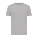 Tricou cu maneca scurta, la baza gatului, Casual, Unisex, iqoniq, 2410E19437, Bumbac, Gri light anthracite, L