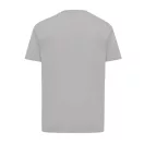 Tricou cu maneca scurta, la baza gatului, Casual, Unisex, iqoniq, 2410E19437, Bumbac, Gri light anthracite, L