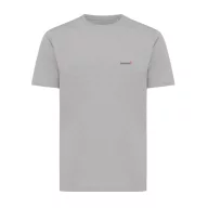   Tricou cu maneca scurta, la baza gatului, Casual, Unisex, iqoniq, 2410E19438, Bumbac, Gri light anthracite, M