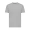 Tricou cu maneca scurta, la baza gatului, Casual, Unisex, iqoniq, 2410E19439, Bumbac, Gri light anthracite, S