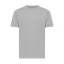 Tricou cu maneca scurta, la baza gatului, Casual, Unisex, iqoniq, 2410E19439, Bumbac, Gri light anthracite, S