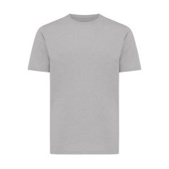   Tricou cu maneca scurta, la baza gatului, Casual, Unisex, iqoniq, 2410E19442, Bumbac, Gri light anthracite, XXL