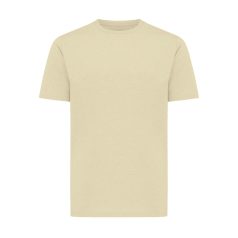   Tricou cu maneca scurta, la baza gatului, Casual, Unisex, iqoniq, 2410E19397, Bumbac, Galben crem, L