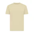 Tricou cu maneca scurta, la baza gatului, Casual, Unisex, iqoniq, 2410E19397, Bumbac, Galben crem, L