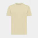 Tricou cu maneca scurta, la baza gatului, Casual, Unisex, iqoniq, 2410E19398, Bumbac, Galben crem, M
