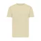 Tricou cu maneca scurta, la baza gatului, Casual, Unisex, iqoniq, 2410E19399, Bumbac, Galben crem, S