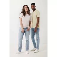  Tricou cu maneca scurta, la baza gatului, Casual, Unisex, iqoniq, 2410E19404, Bumbac, Galben crem, XXS
