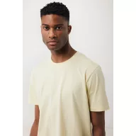   Tricou cu maneca scurta, la baza gatului, Casual, Unisex, iqoniq, 2410E19404, Bumbac, Galben crem, XXS