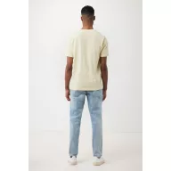   Tricou cu maneca scurta, la baza gatului, Casual, Unisex, iqoniq, 2410E19404, Bumbac, Galben crem, XXS