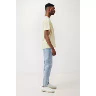   Tricou cu maneca scurta, la baza gatului, Casual, Unisex, iqoniq, 2410E19404, Bumbac, Galben crem, XXS