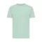 Tricou cu maneca scurta, la baza gatului, Casual, Unisex, iqoniq, 2410E19407, Bumbac, Verde mint, S