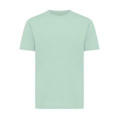   Tricou cu maneca scurta, la baza gatului, Casual, Unisex, iqoniq, 2410E19411, Bumbac, Verde mint, 3XL