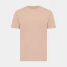Tricou cu maneca scurta, la baza gatului, Casual, Unisex, iqoniq, 2410E19459, Bumbac, Portocaliu peach, M