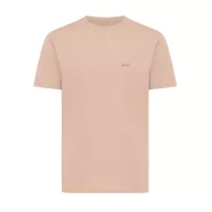   Tricou cu maneca scurta, la baza gatului, Casual, Unisex, iqoniq, 2410E19461, Bumbac, Portocaliu peach, XL