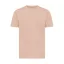 Tricou cu maneca scurta, la baza gatului, Casual, Unisex, iqoniq, 2410E19463, Bumbac, Portocaliu peach, XXL
