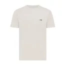 Tricou cu maneca scurta, la baza gatului, Casual, Unisex, iqoniq, 2410E19423, Bumbac, Crem, S