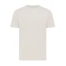 Tricou cu maneca scurta, la baza gatului, Casual, Unisex, iqoniq, 2410E19424, Bumbac, Crem, XL