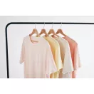 Tricou cu maneca scurta, la baza gatului, Casual, Unisex, iqoniq, 2410E19428, Bumbac, Crem, XXS