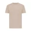 Tricou cu maneca scurta, la baza gatului, Casual, Unisex, iqoniq, 2410E19451, Bumbac, Natur light, L