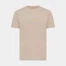 Tricou cu maneca scurta, la baza gatului, Casual, Unisex, iqoniq, 2410E19451, Bumbac, Natur light, L