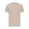 Tricou cu maneca scurta, la baza gatului, Casual, Unisex, iqoniq, 2410E19453, Bumbac, Natur light, S
