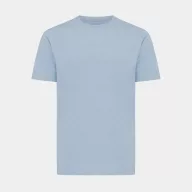   Tricou cu maneca scurta, la baza gatului, Casual, Unisex, iqoniq, 2410E19444, Bumbac, Albastru light, L