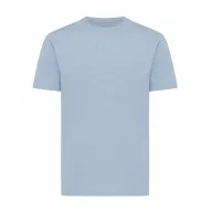   Tricou cu maneca scurta, la baza gatului, Casual, Unisex, iqoniq, 2410E19444, Bumbac, Albastru light, L