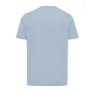 Tricou cu maneca scurta, la baza gatului, Casual, Unisex, iqoniq, 2410E19444, Bumbac, Albastru light, L