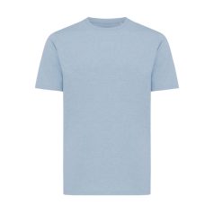   Tricou cu maneca scurta, la baza gatului, Casual, Unisex, iqoniq, 2410E19448, Bumbac, Albastru light, XS