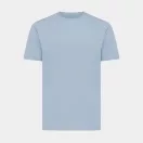 Tricou cu maneca scurta, la baza gatului, Casual, Unisex, iqoniq, 2410E19448, Bumbac, Albastru light, XS