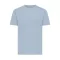 Tricou cu maneca scurta, la baza gatului, Casual, Unisex, iqoniq, 2410E19449, Bumbac, Albastru light, XXL