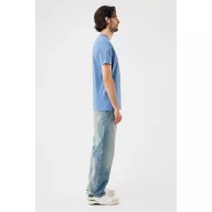  Tricou la baza gatului cu maneca scurta, iqoniq, 2610E15960, Unisex, Bumbac, Albastru Moon, L