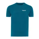 Tricou la baza gatului cu maneca scurta, iqoniq, 2610E15954, Unisex, Bumbac, Albastru Dark Teal, S