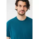 Tricou la baza gatului cu maneca scurta, iqoniq, 2610E15954, Unisex, Bumbac, Albastru Dark Teal, S