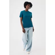   Tricou la baza gatului cu maneca scurta, iqoniq, 2610E15959, Unisex, Bumbac, Albastru Dark Teal, 3XL