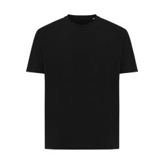   Tricou cu maneca scurta, la baza gatului, Casual, Unisex, iqoniq, 2410E19468, Bumbac, Negru, M